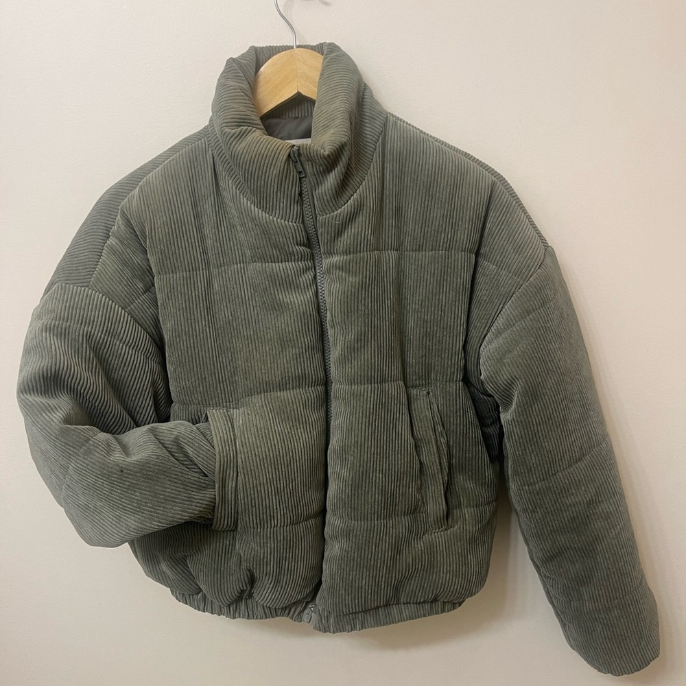 Corduroy Puffer Sage Green